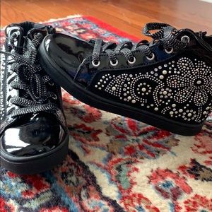 Girls kidpik rhinestone high top sneakers 3 NEW